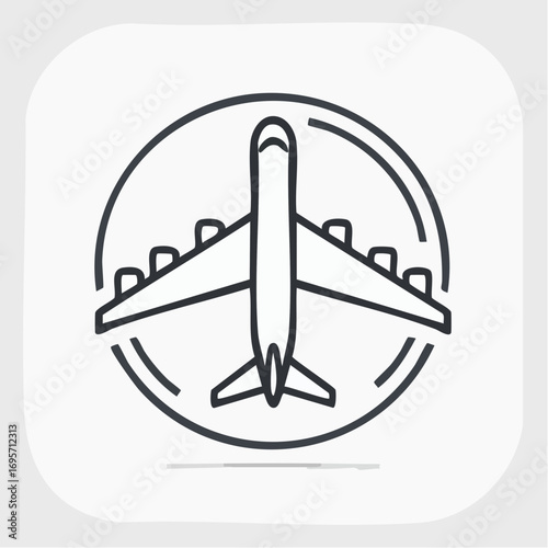 Airplane Icon A Stylish Black Outline Design Perfect for Travel and Aviation Concepts