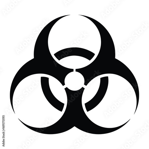 Biohazard symbol black and white warning sign danger biological hazard threat safety alert