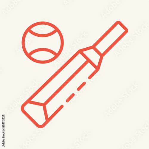Bat and ball symbol artwork trendy useful vector Illustration design elegant colorful background