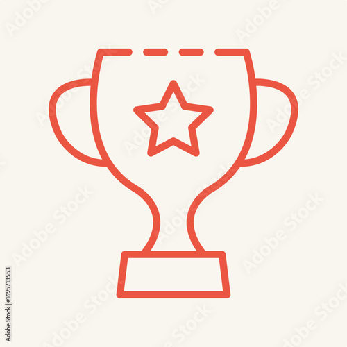 Trophy cup symbol artwork trendy useful vector Illustration design elegant colorful background