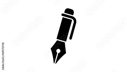 Simple black fountain pen icon for writing and calligraphy.