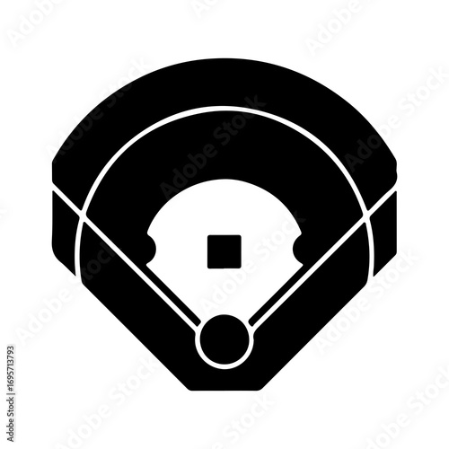 Simple black glyph icon of a baseball field diamond 2.