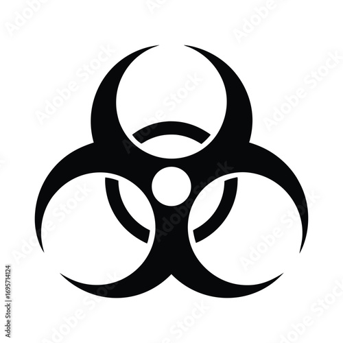 Bold black biohazard symbol warning danger sign representing biological hazard threat