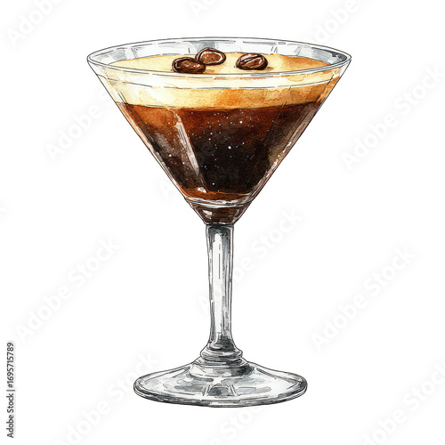 Espresso Martini Cocktail in a Martini Glass