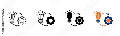 Implementation icon sheet multiple style collection