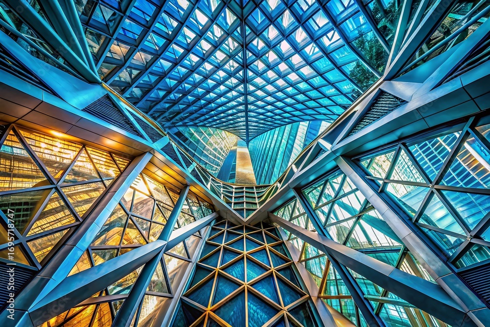 Fototapeta premium Abstract Architecture: Human Intuition & Machine Computation in Scientific Discovery