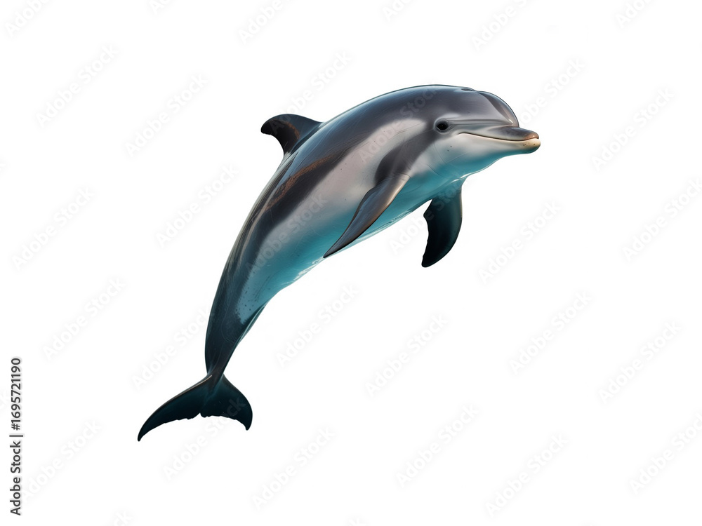 Fototapeta premium dolphin isolated on white background ai generated image 
