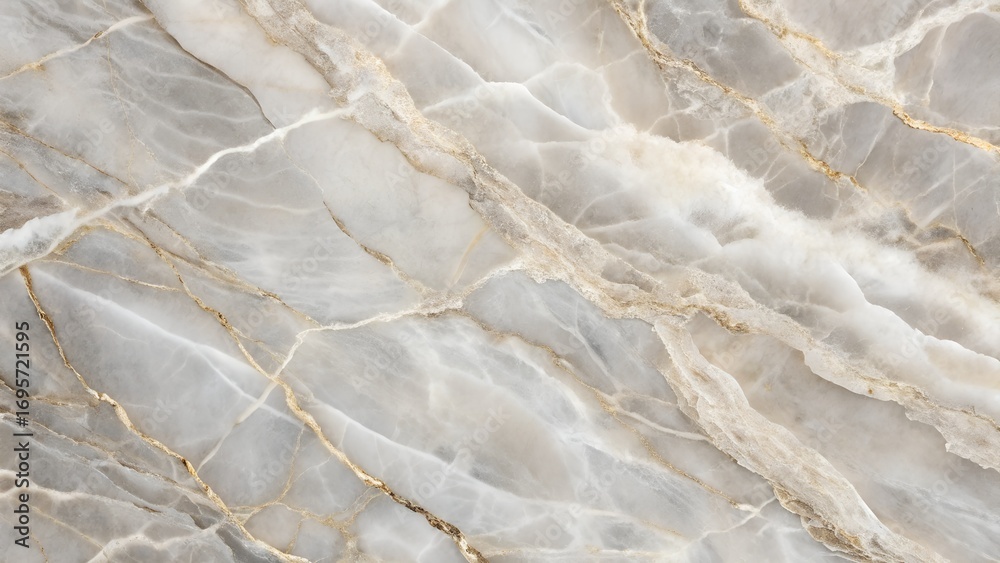 Obraz premium Elegant grey and white marble with subtle gold veining, showcasing a smooth, polished, and luxurious texture