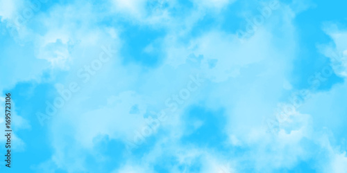 Blue sky with soft white clouds, natural background with fluffy cloudscape and clear atmosphere for peaceful design.
