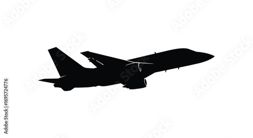 a sleek silhouette of an airplane soaring through sky