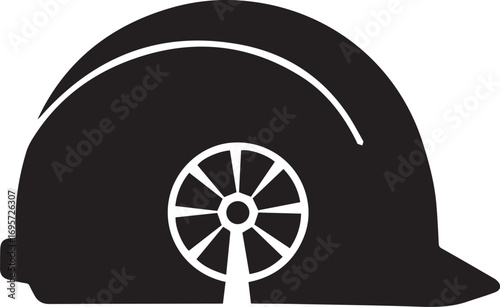Essential construction worker safety helmet icon symbolizing protection and adherence to workplace regulations, perfect for industrial safety campaigns