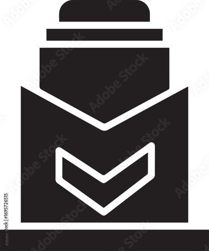 Minimalist solid deodorant stick icon for clean living and personal care products, a modern hygiene symbol for health and wellness brands, originally a vector graphic