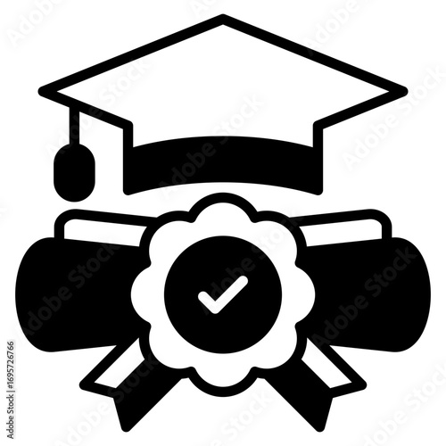 Diploma outline mixed icon