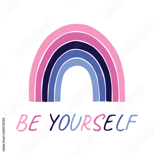 Colorful rainbow shape Omnisexual pride flag Happy pride day LGBTQIA community Pride Month Vector hand drawn doodle for posters, stickers, logo, cards