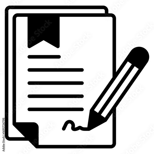 Contract outline mixed icon