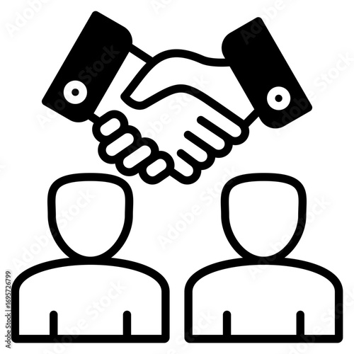 Agreement outline mixed icon