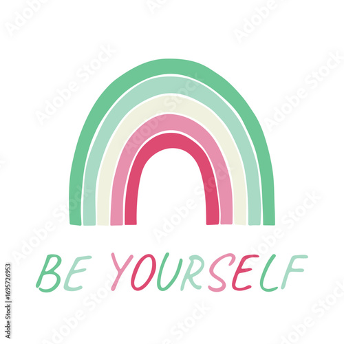 Colorful rainbow shape Abrosexual pride flag Happy pride day LGBTQIA community Pride Month Vector hand drawn doodle for posters, stickers, logo, cards