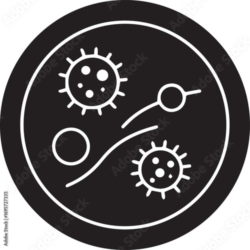 Stay healthy with this modern vector icon of virus cells, perfect for health, science, and medical websites, or to illustrate disease prevention concepts