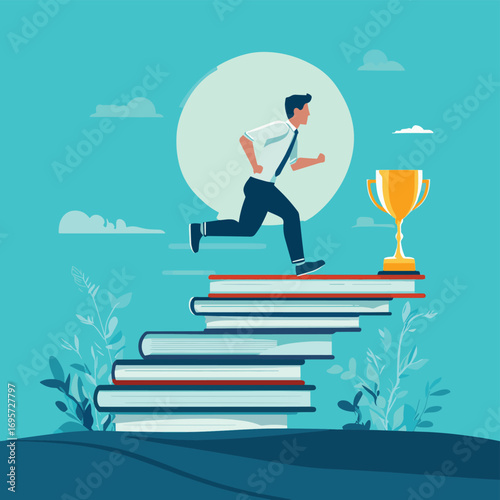 Knowledge is the bridge to success concept