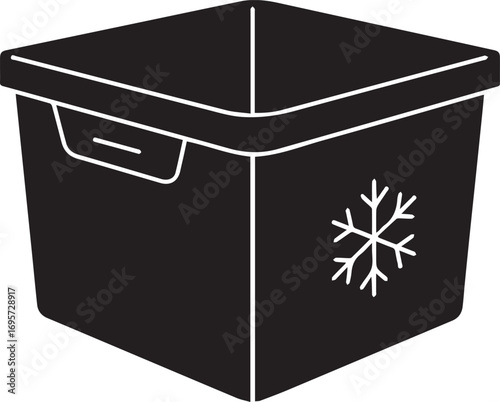 Organize your frozen food with this sleek, modern container icon, perfect for kitchen organization projects and food storage designs with a frosty touch