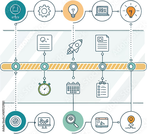 Product Launch Circular Infographic – Marketing Strategy, Promotion, and Campaign Planning Concept