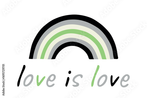 Colorful rainbow shape Agender pride flag Happy pride day LGBTQIA community Pride Month Vector hand drawn doodle for posters, stickers, logo, cards