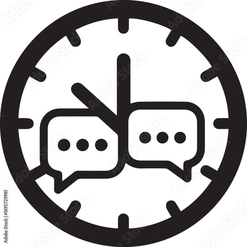Time to Connect: Meeting Clock Icon Emphasizing Punctuality and Communication, Schedule a Chat, Schedule a Talk, Schedule a Conversation, Schedule a Meetup