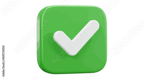 Green checkmark icon symbol for success approval confirmation and completion on black background