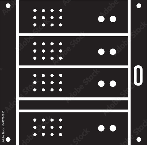 Sleek server rack design for modern data centers, scalable computing solutions, and reliable network infrastructure, ideal for tech and IT industries