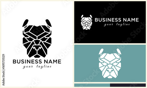 Geometric Dog Logo Design Variations.