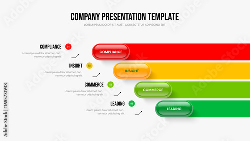 Project Plan 4 Option Diagram Frame Design. Business Overview Four Element Infographic Slideshow Template. Sales Development Presentation Layout Vector Illustration.