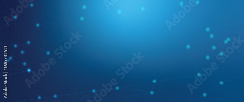 Artificial Intelligence Technology Background with Blue Digital Network Connections, Futuristic Data Flow, Cyber Security, Virtual Innovation and Global Communication Design
