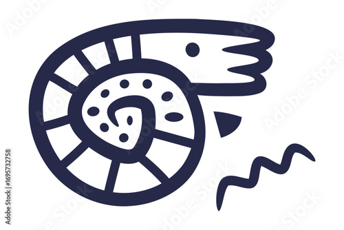 Maya Civilization Symbols and Primitive Traditional Sign Vector Illustration