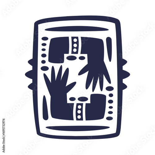 Maya Civilization Symbols and Primitive Traditional Sign Vector Illustration