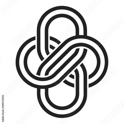 Chain Link Minimal Line Outline Logo Design