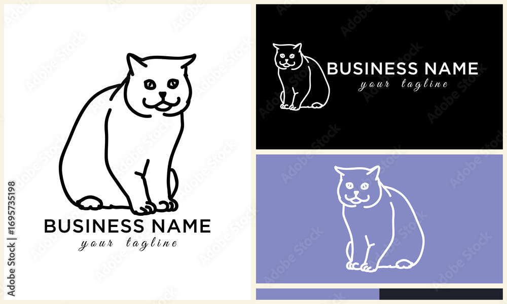 Naklejka premium Cat Logo Design Variations. (23)