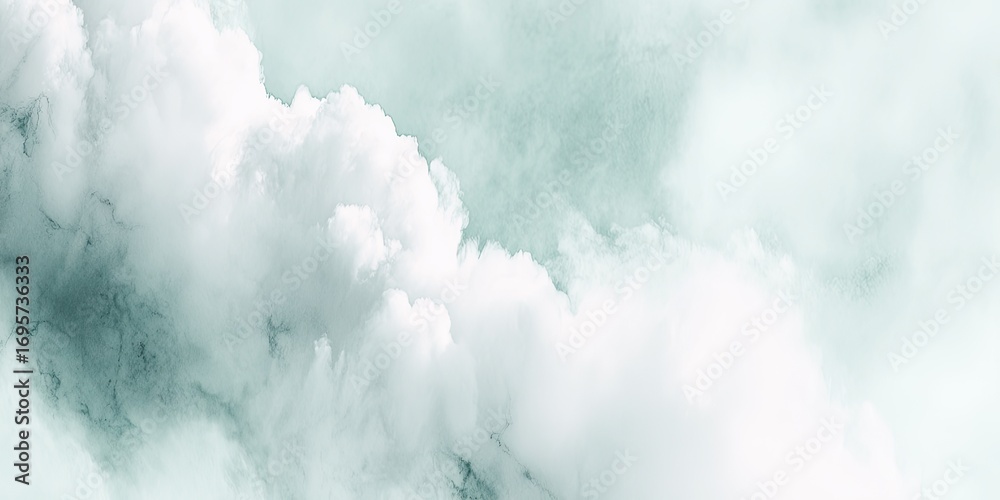 Obraz premium Light teal-toned, soft clouds or smoke