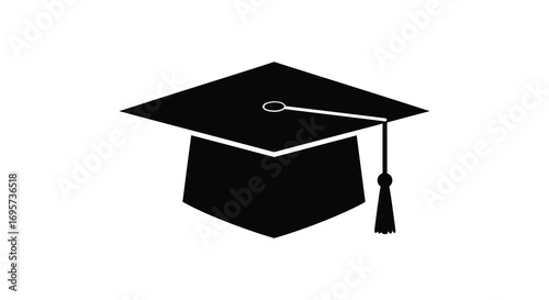 Wallpaper Mural a simple black graduation cap icon on white background Torontodigital.ca