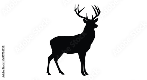 a majestic deer silhouette standing tall with intricate antlers