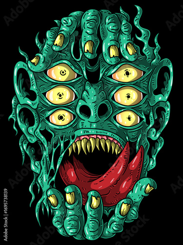 Ghoul Grasp – Multi-Eyed Monster with Clawing Hands