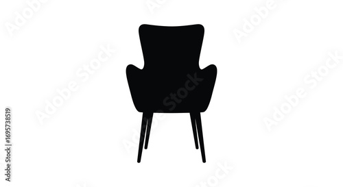 a sleek modern chair silhouette with elegant curved backrest