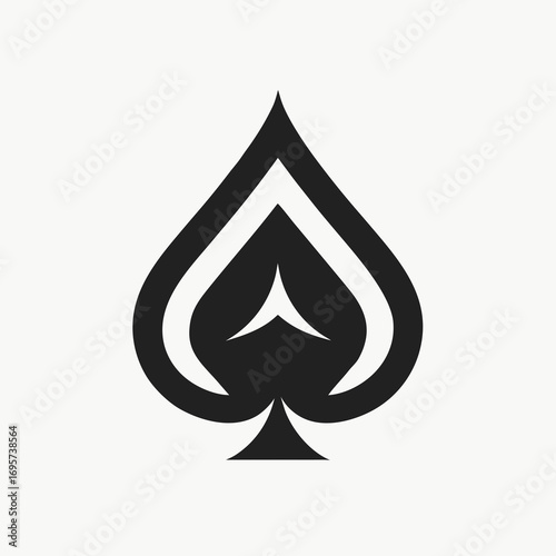 Minimal Card Spade Symbol Logo Design