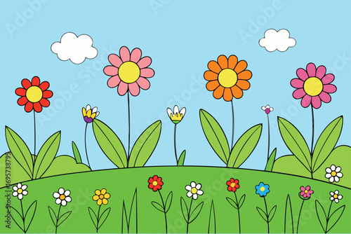 spring flowers and grass