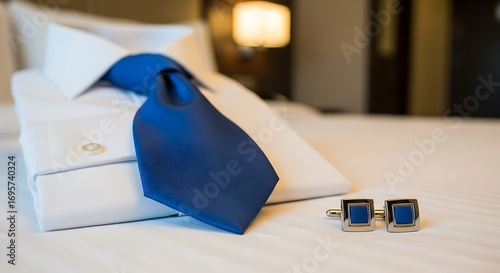 Elegant shirt and tie ready for a business meeting