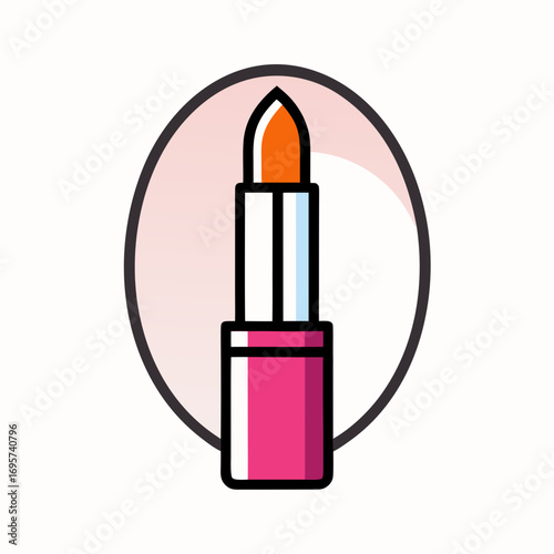 Minimal Lipstick Outline Logo Design