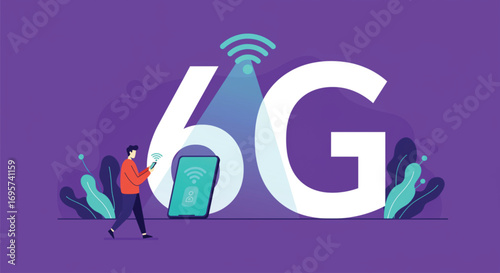 A vibrant illustration showcasing the future of 5G connectivity. EPS Vector