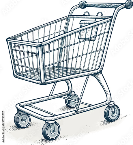 Sketch of Shopping Cart Icon for Retail and E-Commerce