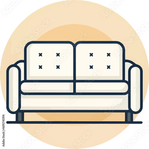 Modern Sofa Icon for Home Furniture and Living Room Decor