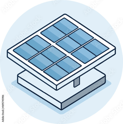 Solar Panel Icon for Renewable Energy and Sustainable Power