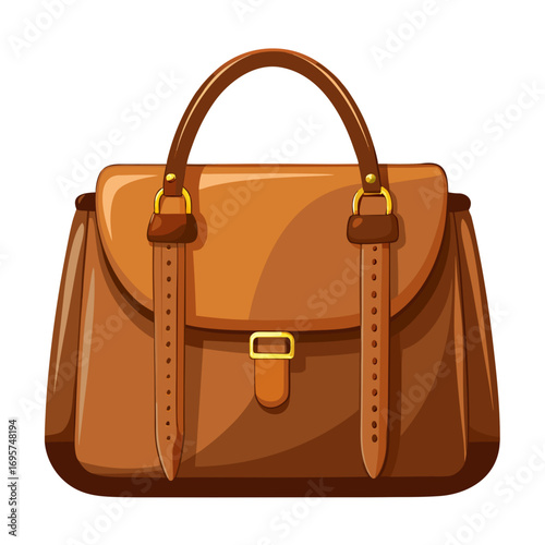 brown leather handbag